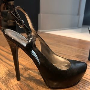 Guess Black Slingback Heels